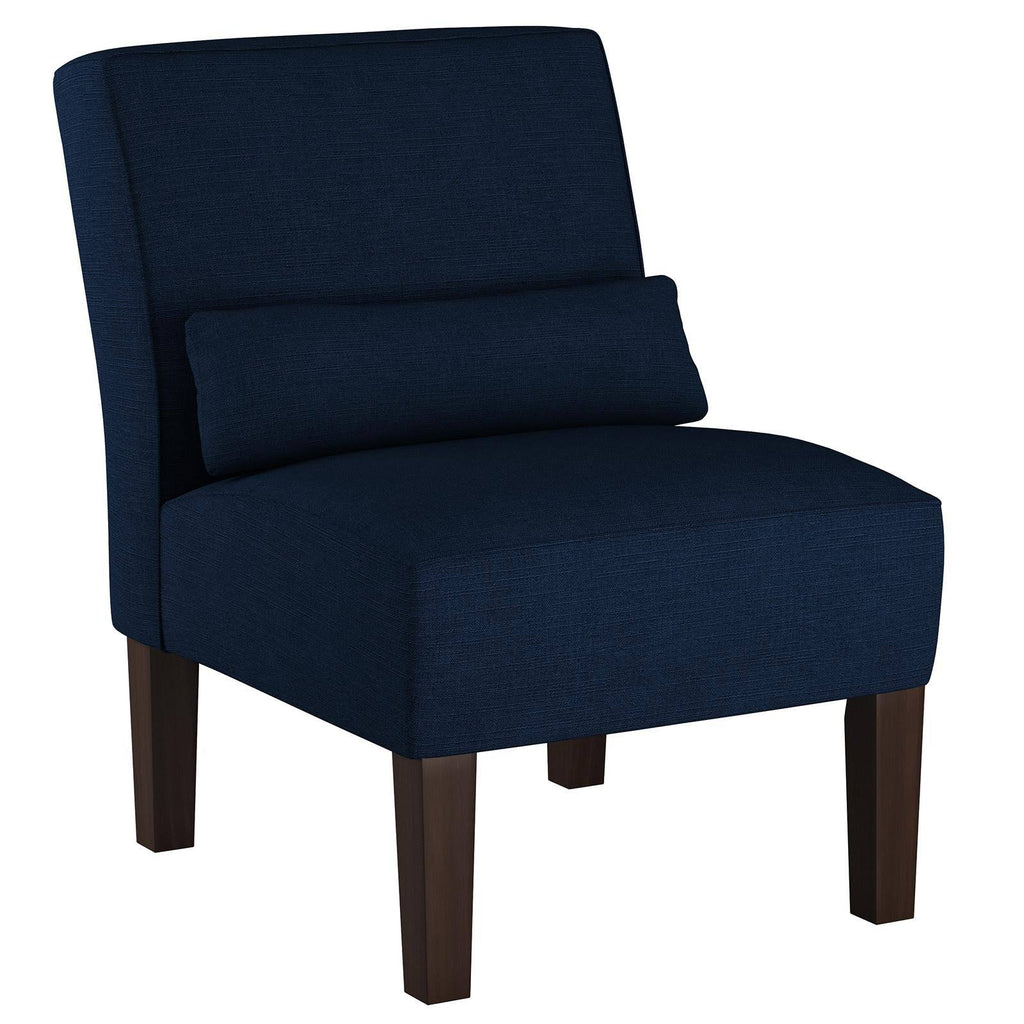 Navy Linen Armless Chair C109602