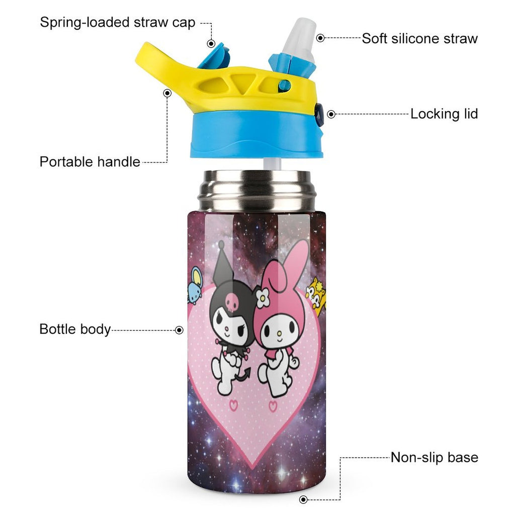 Stainless Steel Vacuum Insulated Water Bottle with Straw S4627