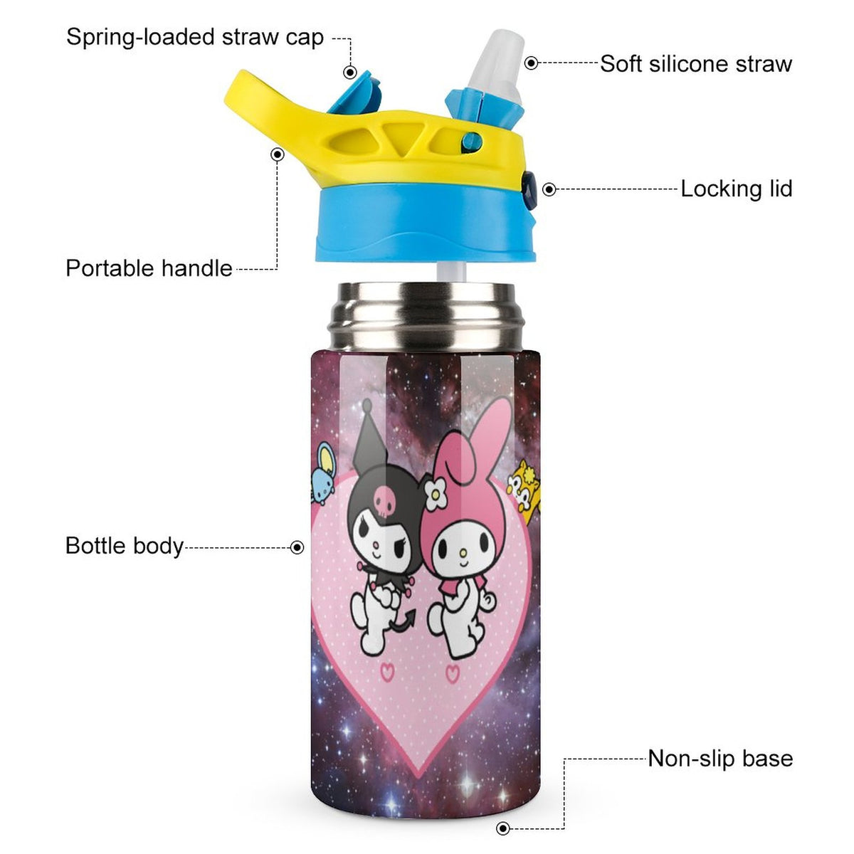 Stainless Steel Vacuum Insulated Water Bottle with Straw S4627