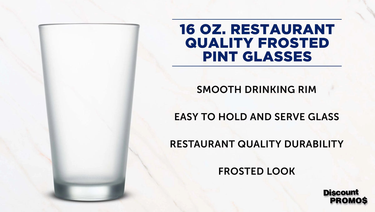 10 Frosted Pint Glasses Set 16 oz A485674