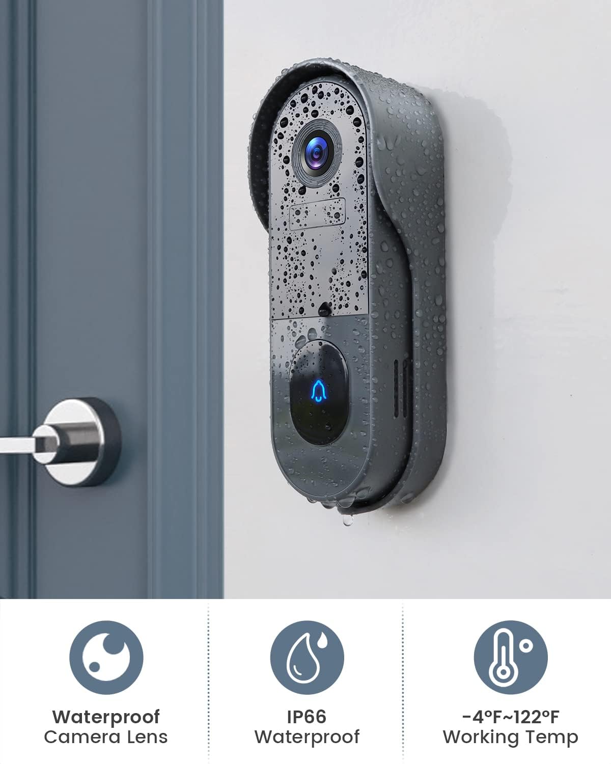 1080P FHD WiFi Video Doorbell Camera with Chime, Pack of 2 I404