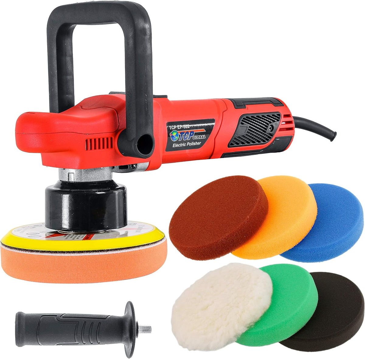 6" Variable Speed Random Orbit Dual-Action Polisher with 6 Pad Buffing and Polishing Kit D12932