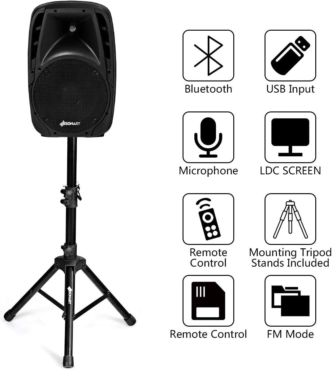 1600W 2-Way Powered PA Speaker System T276