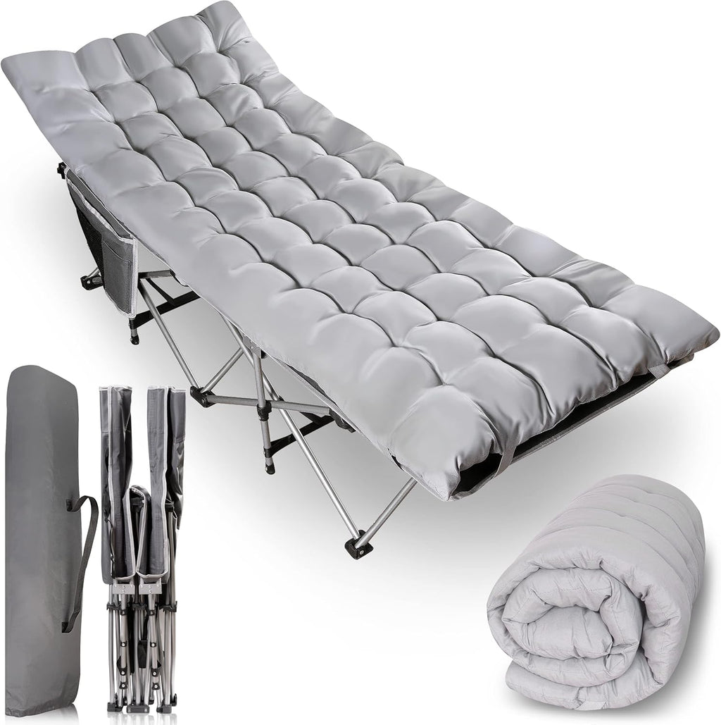 Folding Lightweight Portable Heavy Duty Camping Cot and Cot Pad E57468