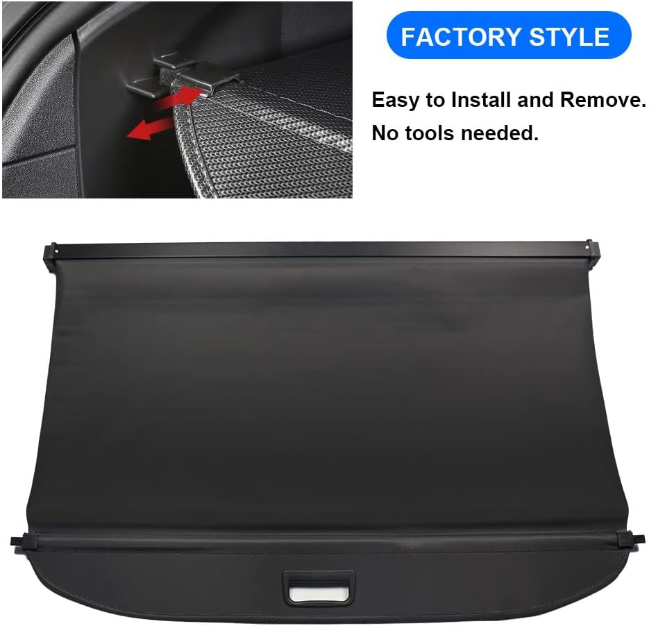 Cargo Cover for Tesla Model Y Rear Trunk Shade Cover Retractable U50721
