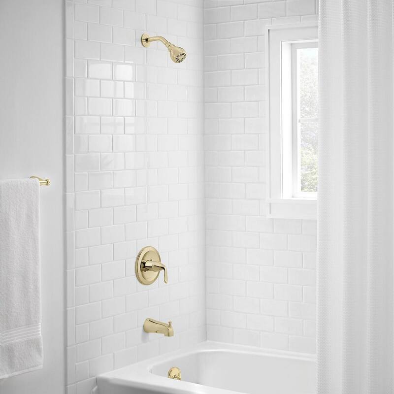 Single Handle Tub and Shower Faucet 1.8 GPM Polished Brass C54244