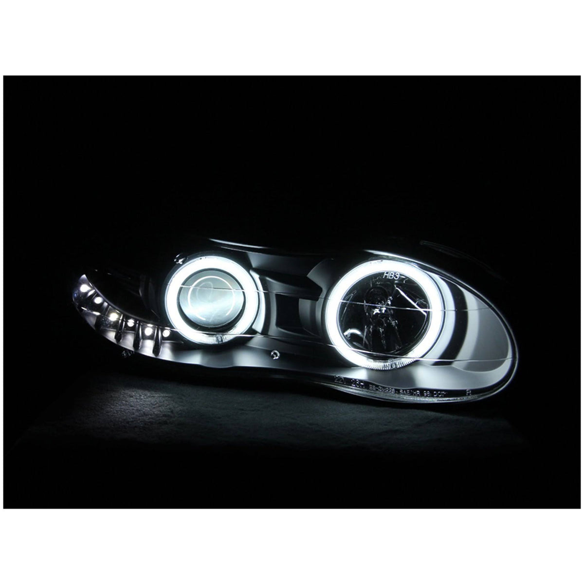 Black Projector Headlights with Halo H853