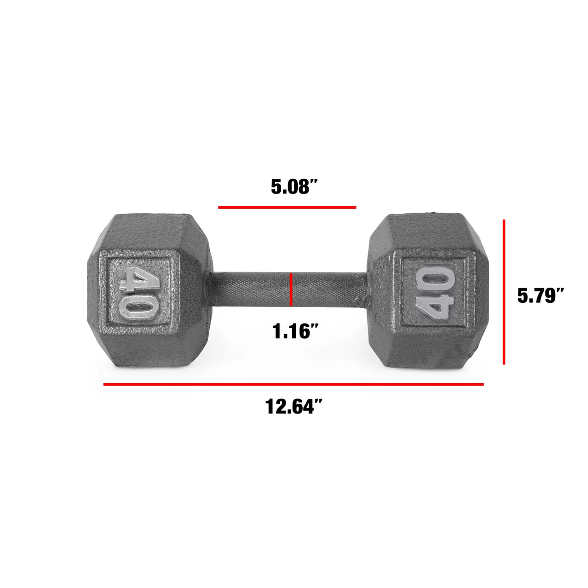 15lb Cast Iron Hex Dumbbell K307503