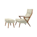 Beige Vegan Faux Leather Lounge Chair and Ottoman O34997