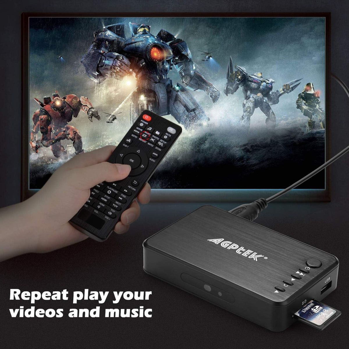 1080P Media Player with HDMI Output and Remote Control X8915