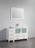 48 in. Single Sink White Ceramic Vanity Cabinet with Mirror G251