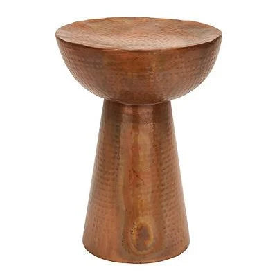 Bronze Hammered Metal Pedestal Accent Table T876372