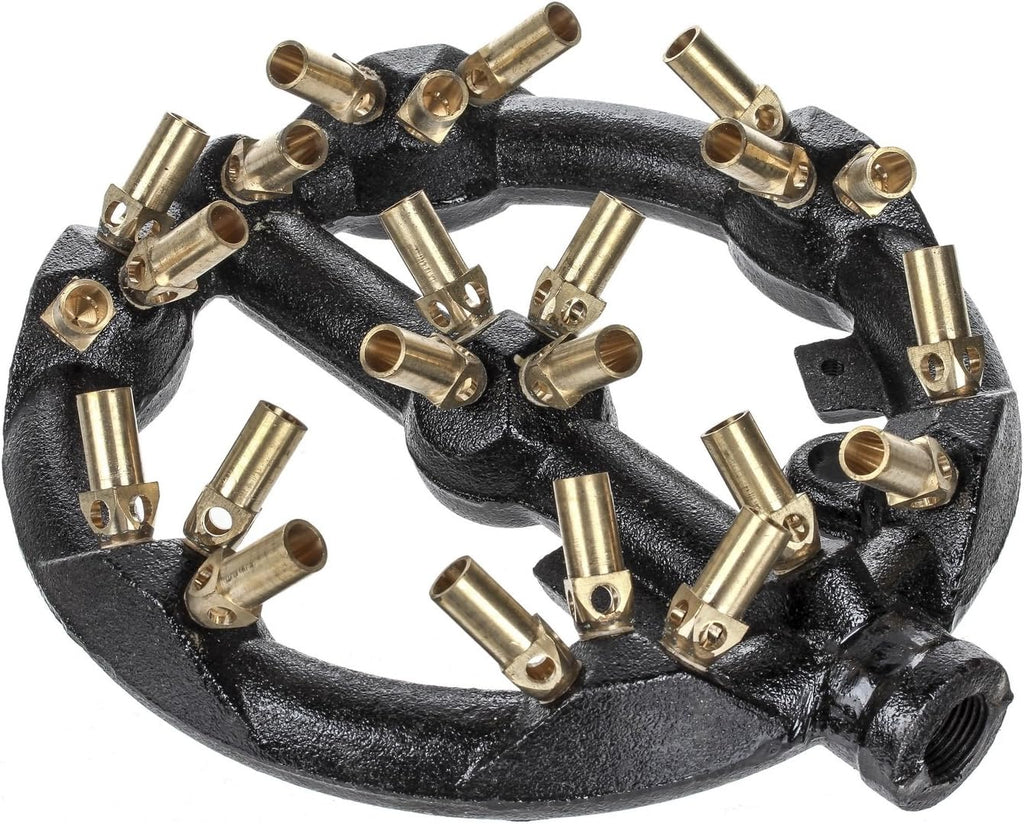 Cast Iron Round Nozzle Jet Burner with 32 Brass Tips, 160,000 BTU S23110
