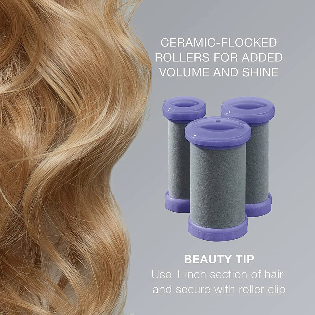 Ceramic Flocked Hot Roller Set with 20 Hair Rollers D401397