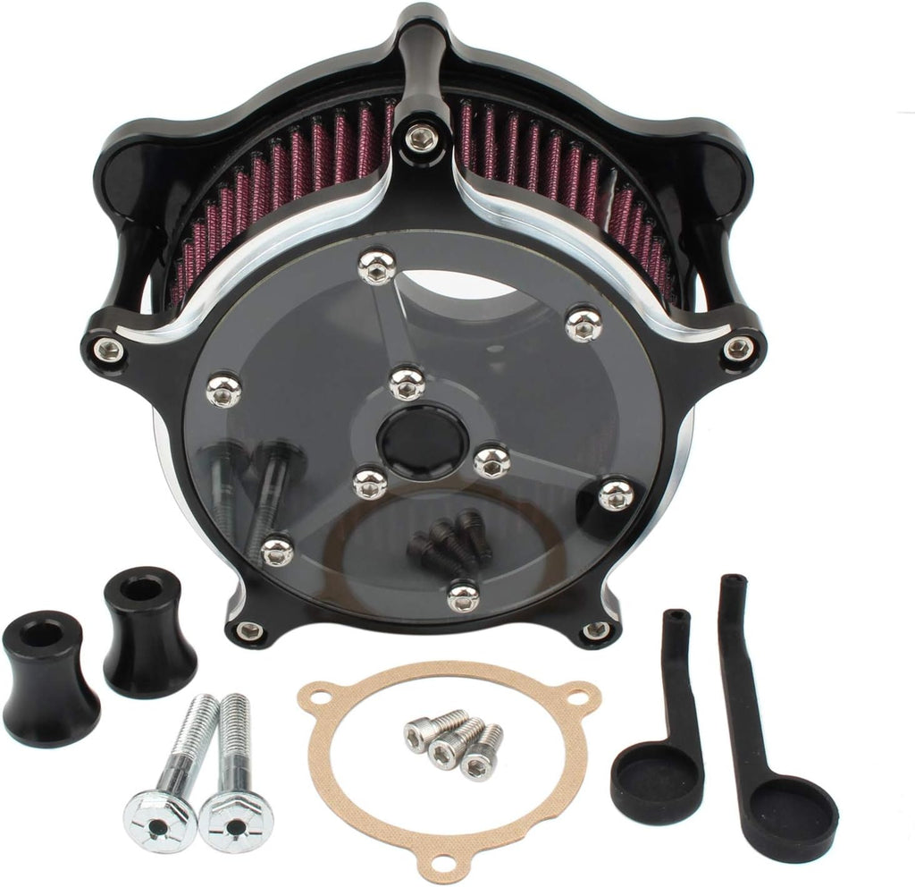 Motorcycle Air Cleaner Intake Filter System Kit Chrome H5115