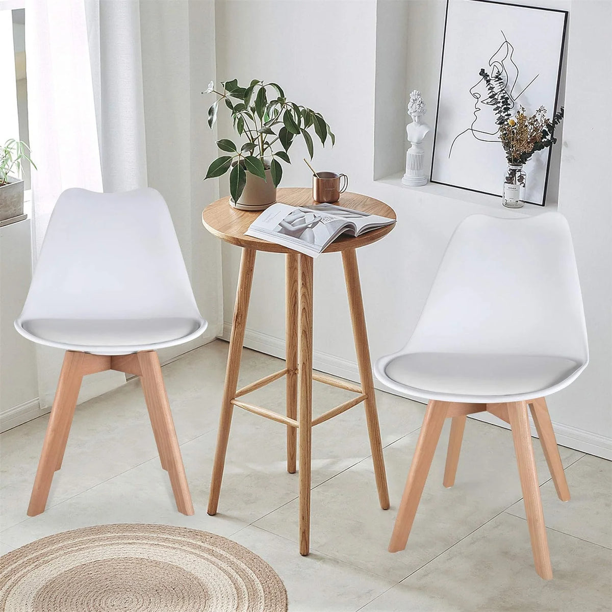 White Set of 4 Dining Chairs Y460003