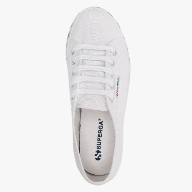 White Canvas Flatform Trainers G421996