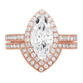 18K Rose Gold Halo Engagement Ring with Cultured Diamond M62199