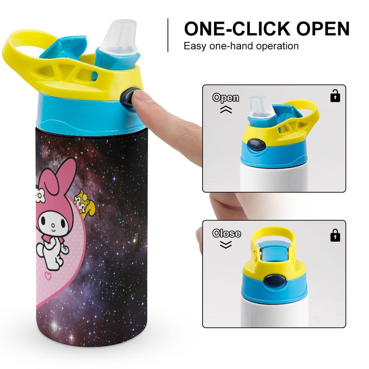 Stainless Steel Vacuum Insulated Water Bottle with Straw S4627