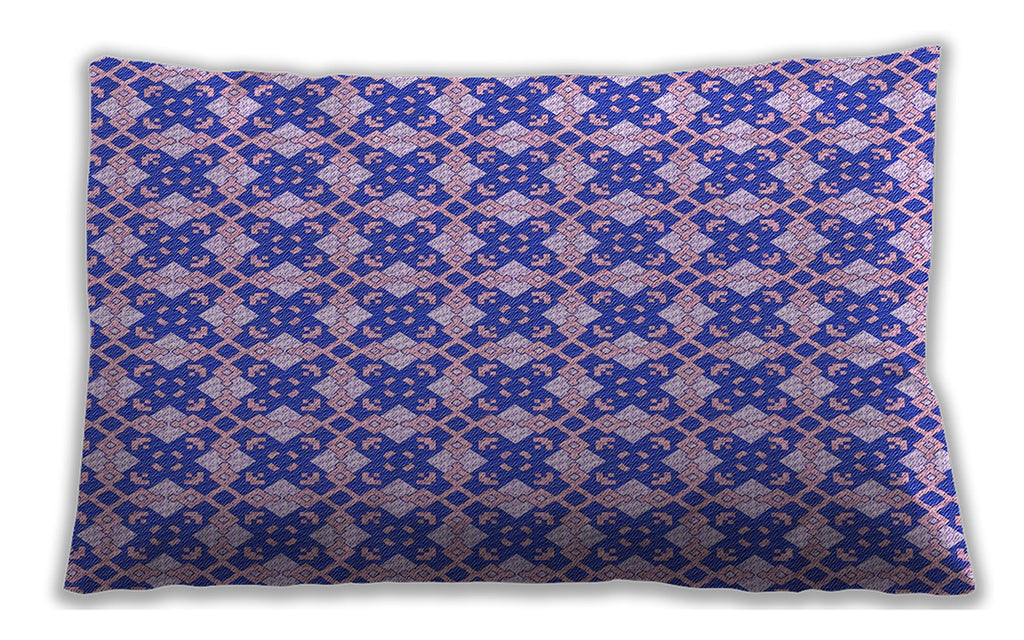 Blush Pink Patterned Rectangular Lumbar Throw Pillow M165