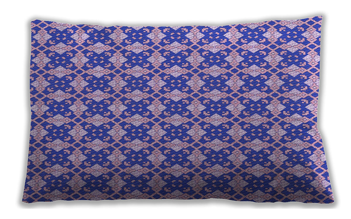 Blush Pink Patterned Rectangular Lumbar Throw Pillow M165