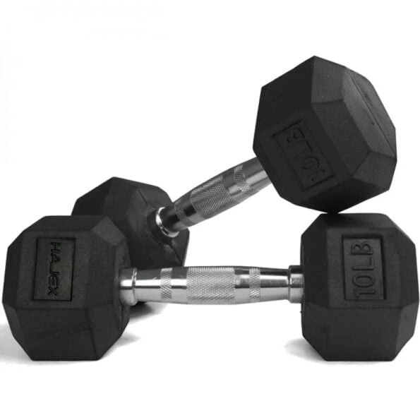 30 LB Pair Rubber Hex Dumbbells M890