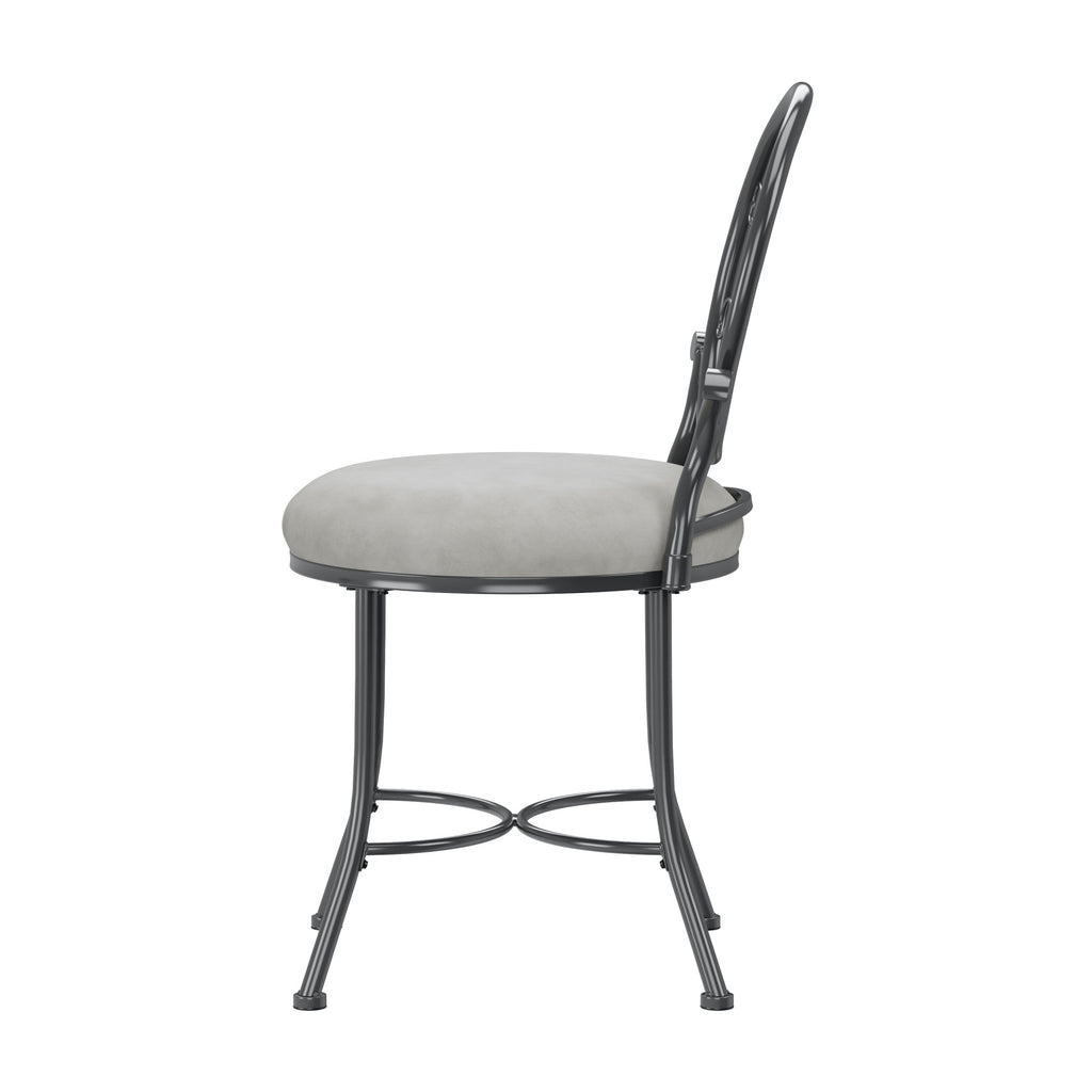 Chrome Metal Vanity Stool C683