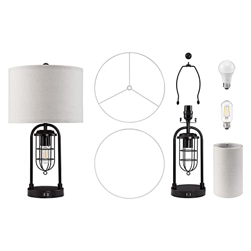 21'' Table Lamps Set of 2 with Night Light and USB Port J125