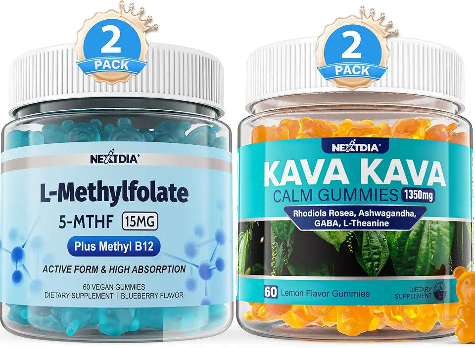 L-MethylFolate 15mg & Methylated Multivitamins, Kava Gummies N84328
