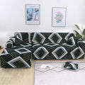 2 Pieces Polyester Fabric Stretch Slipcovers for L Shape Sectional Sofa W4771