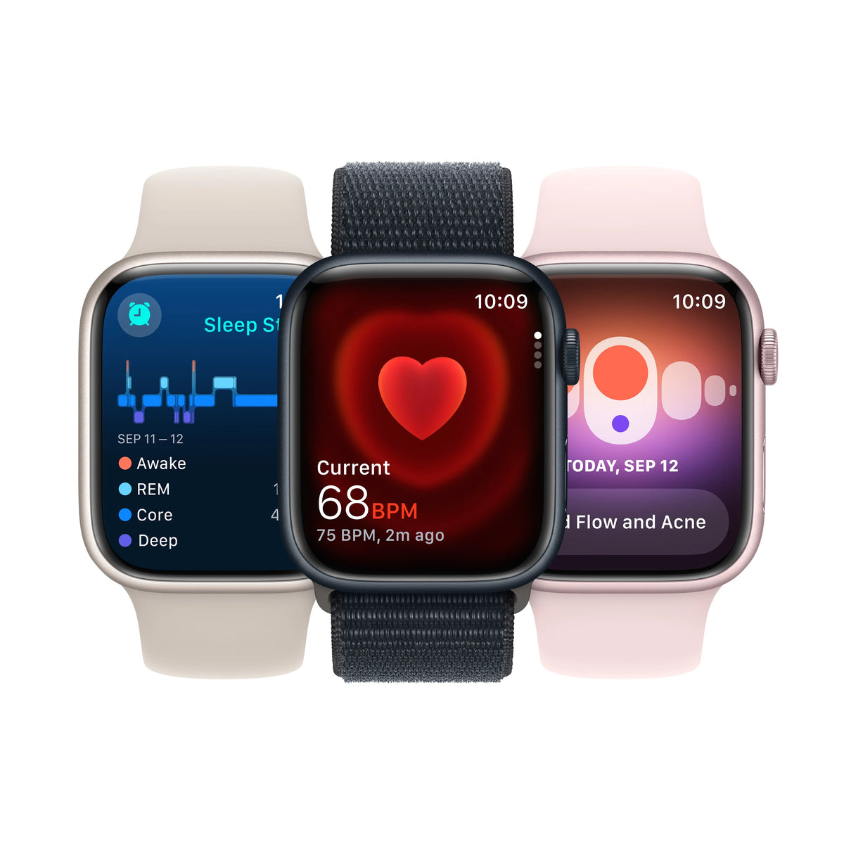 Apple Watch Series 9 GPS + Cellular 41mm Midnight Aluminum Case with Midnight Sport Band - M/L G374131