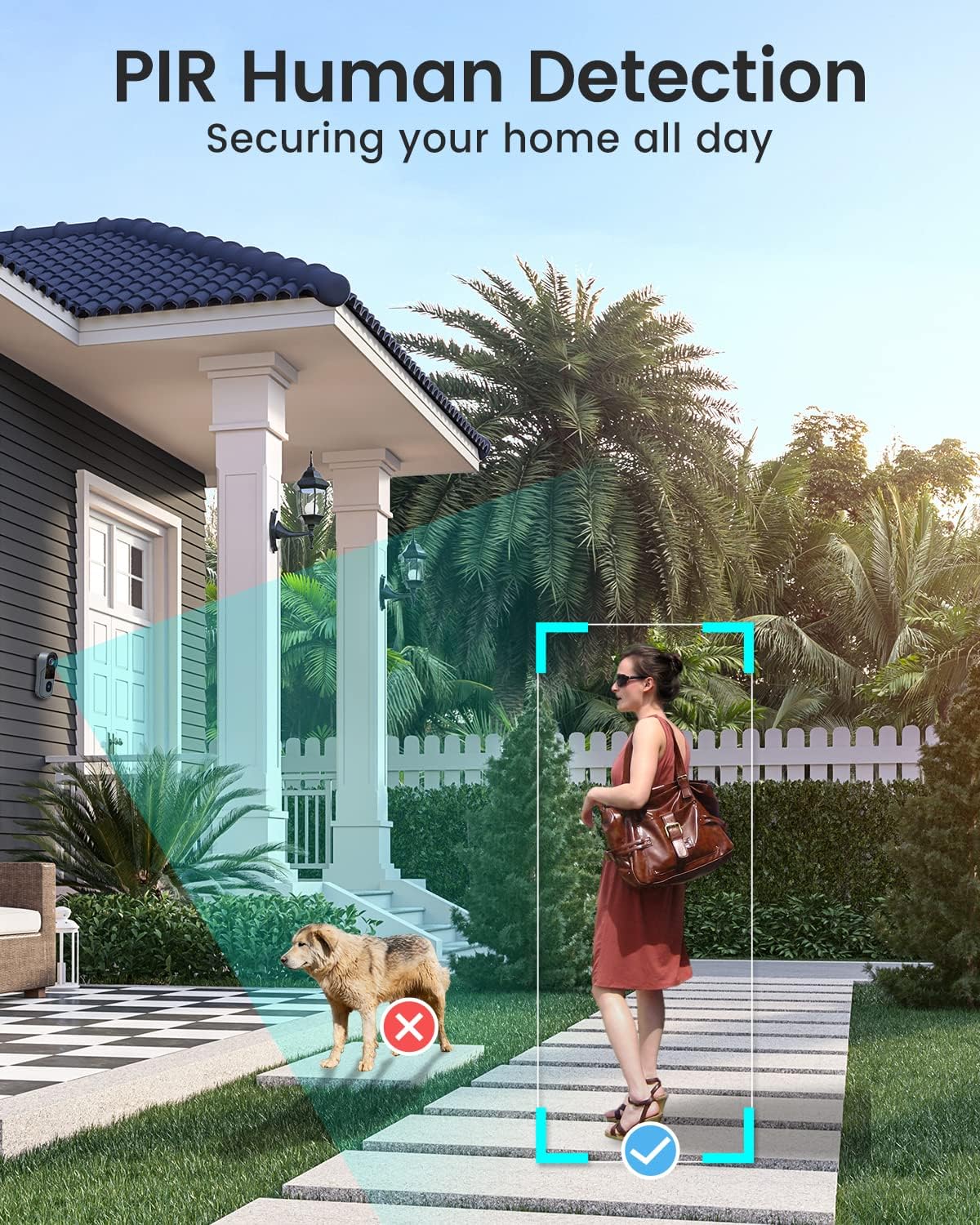 1080P FHD WiFi Video Doorbell Camera with Chime, Pack of 2 I404