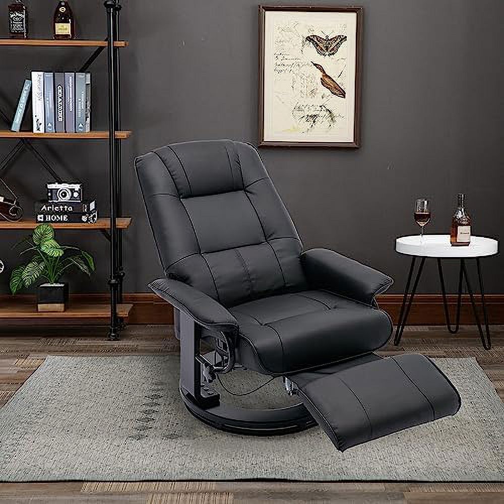 Grey PU Leather Recliner Chair with Footrest K30631