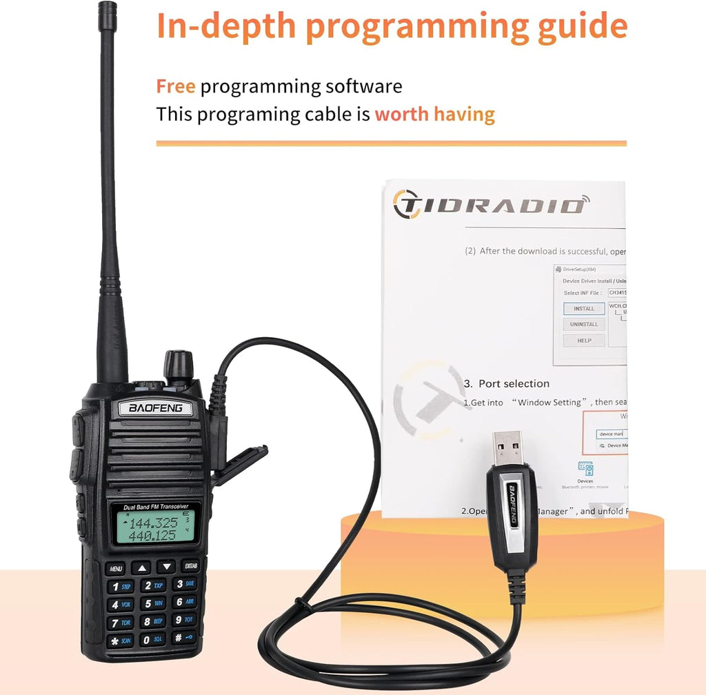 UV-82 High Power Portable 2 Way Radio with Extra 2800mAh Battery Full Kits (1 Pack-Black) P247006