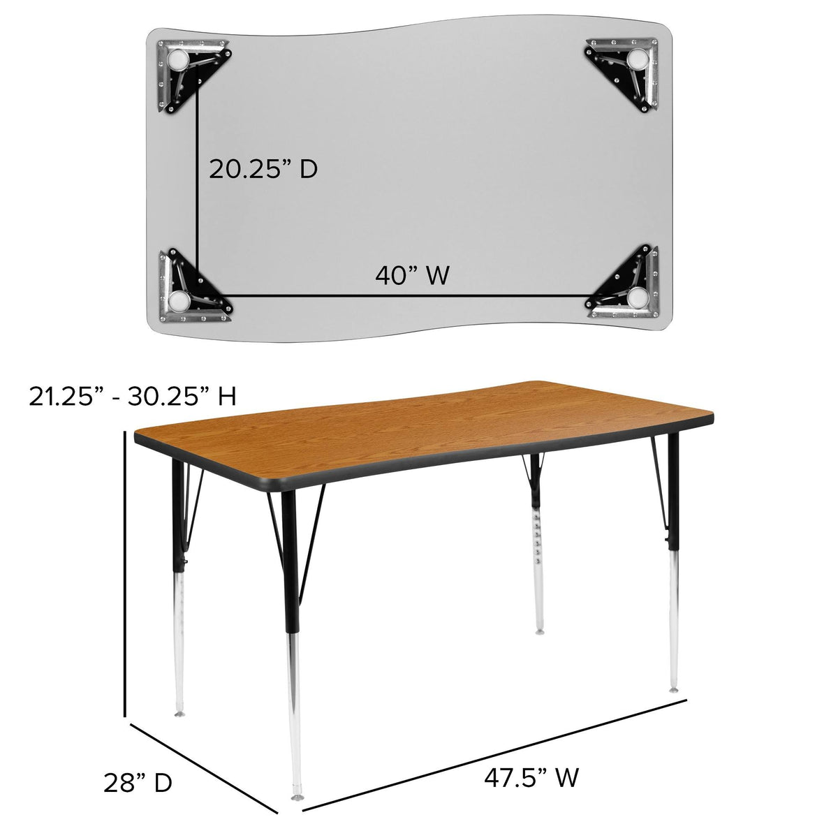Rectangular Oak Laminate Activity Table R9083