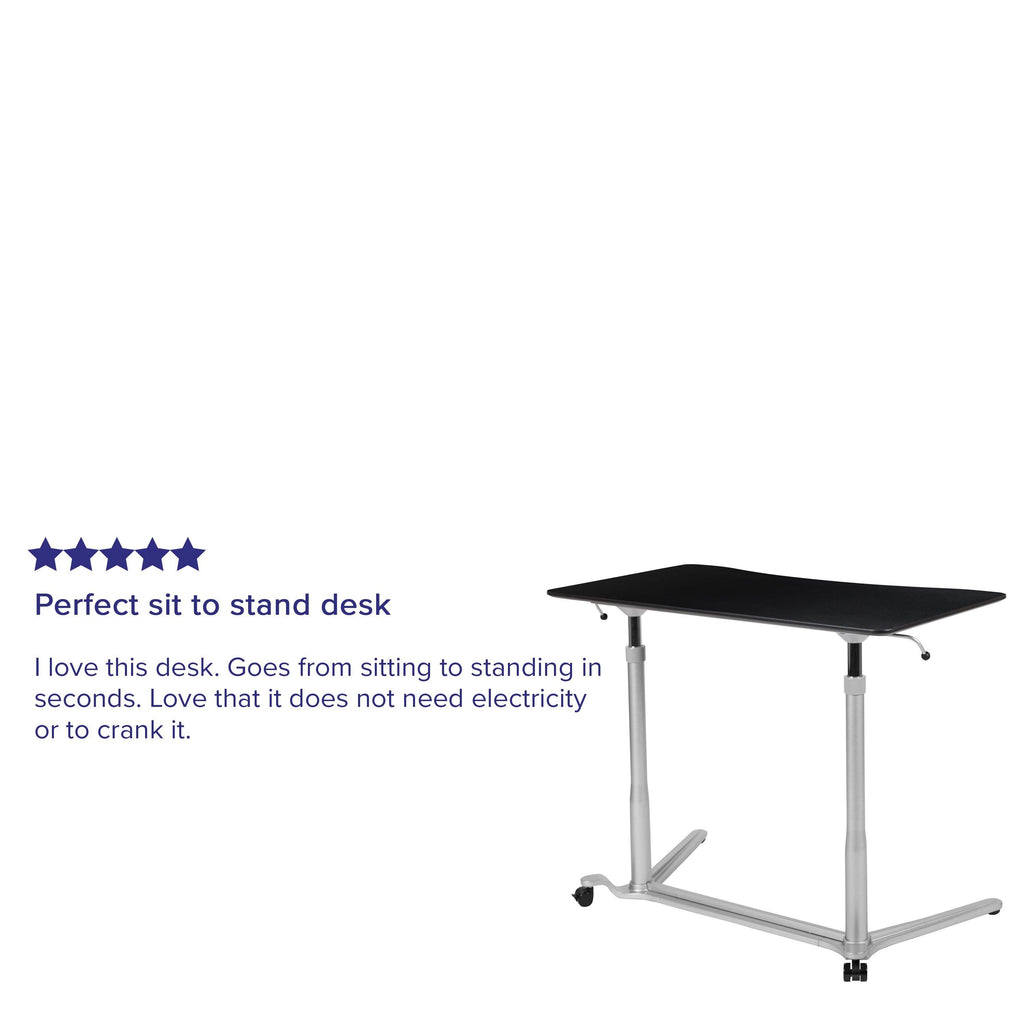 Black Sit-Stand Computer Desk I829066