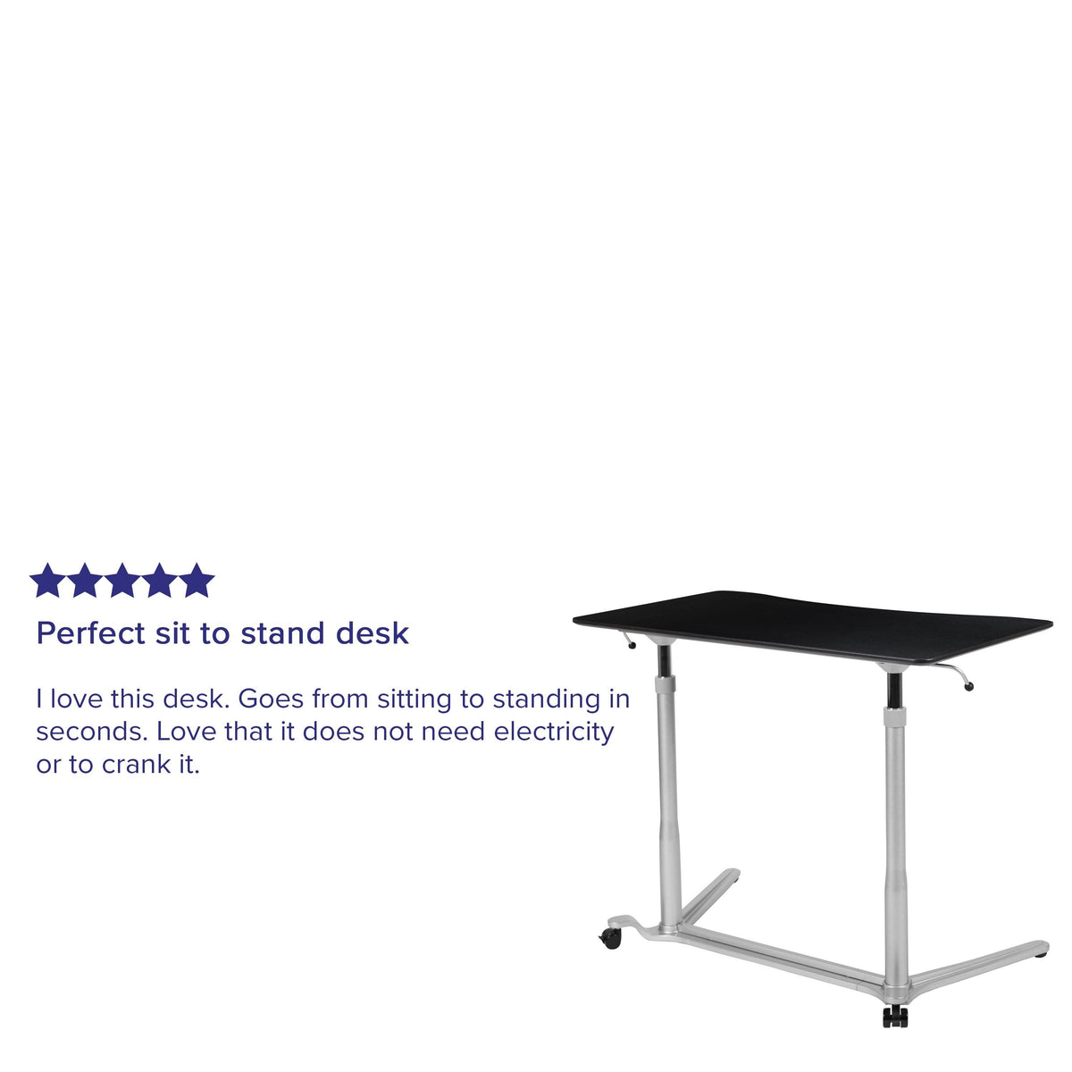 Black Sit-Stand Computer Desk I829066