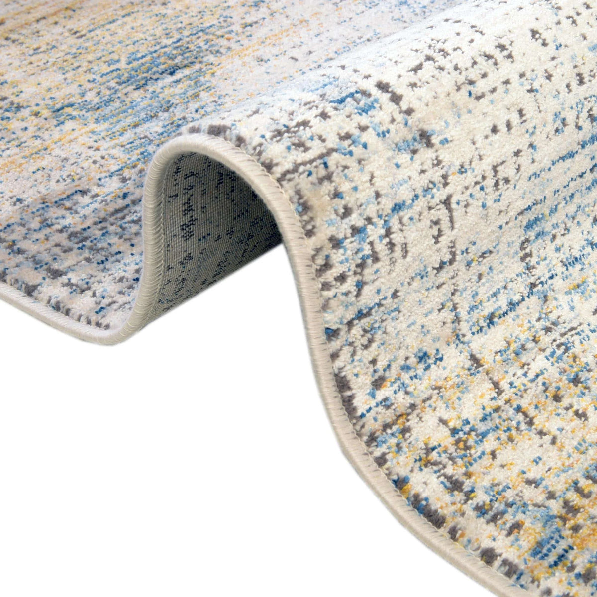 8 Ft Square Blue Ivory Medium Rug E752