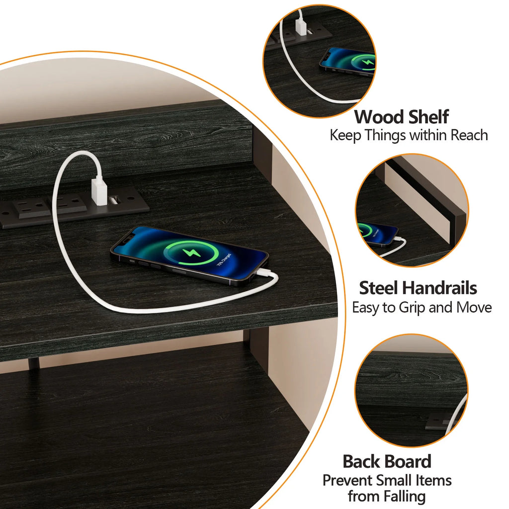 White Fabric Vertical Dresser with Charging Station Y911