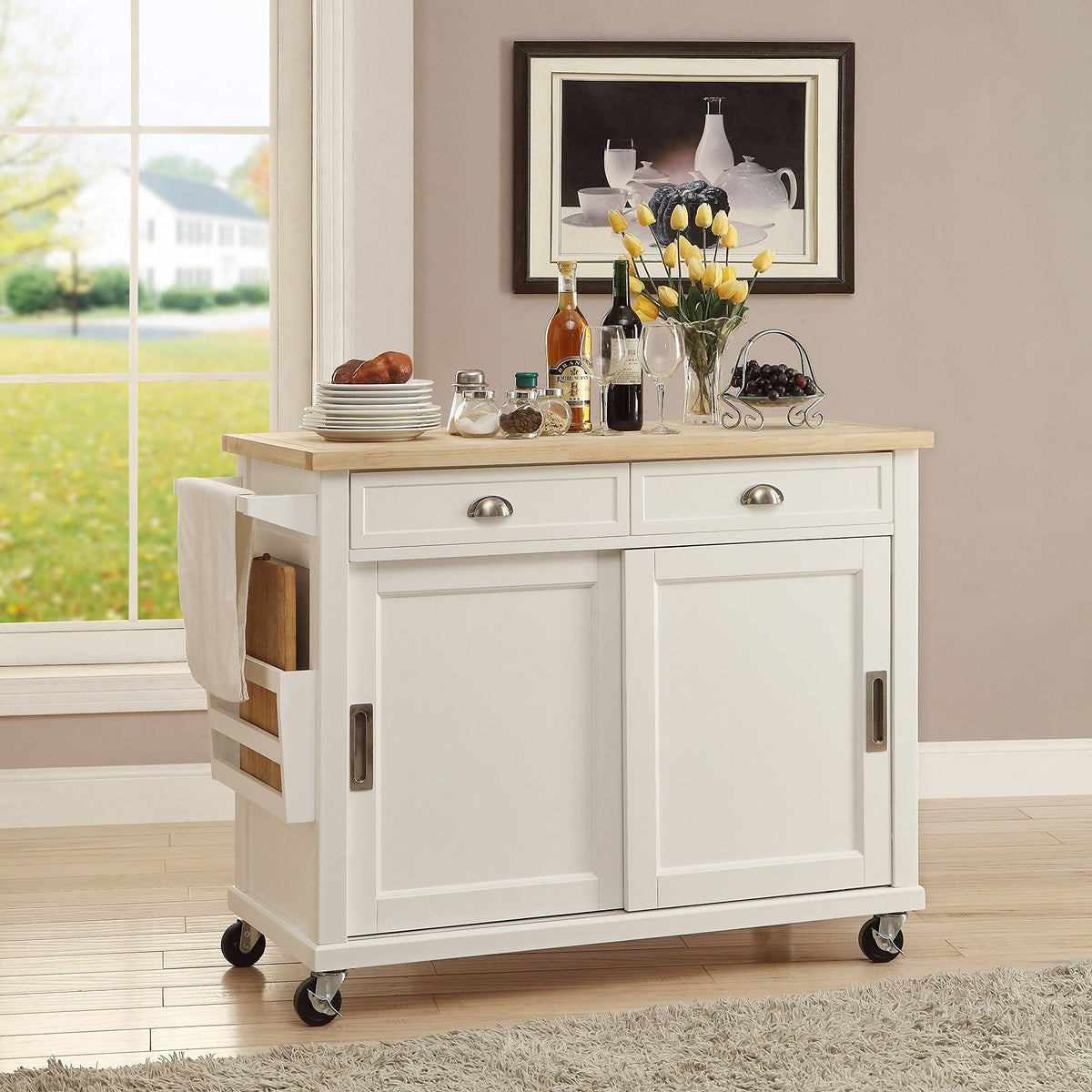 White Kitchen Cart C480129