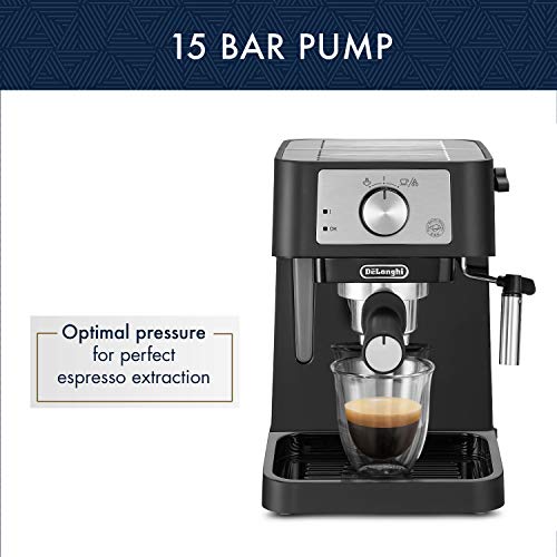 Compact Manual Espresso Machine, 15 Bar Pump Pressure, Tamper Included C8556
