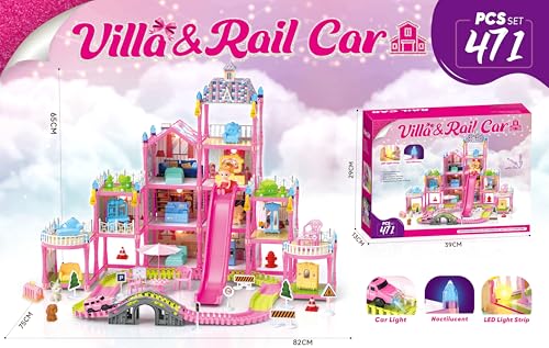 Dollhouse Playset with Toy Furniture and 3 Dolls U64399