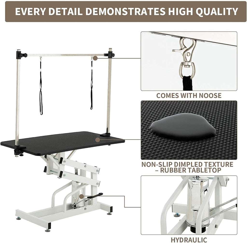Hydraulic Dog Grooming Table, Heavy Duty, 43''/Black R56773