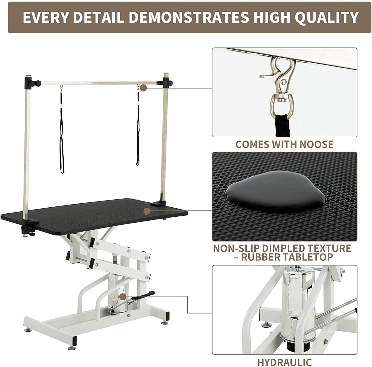 Hydraulic Dog Grooming Table, Heavy Duty, 43''/Black R56773