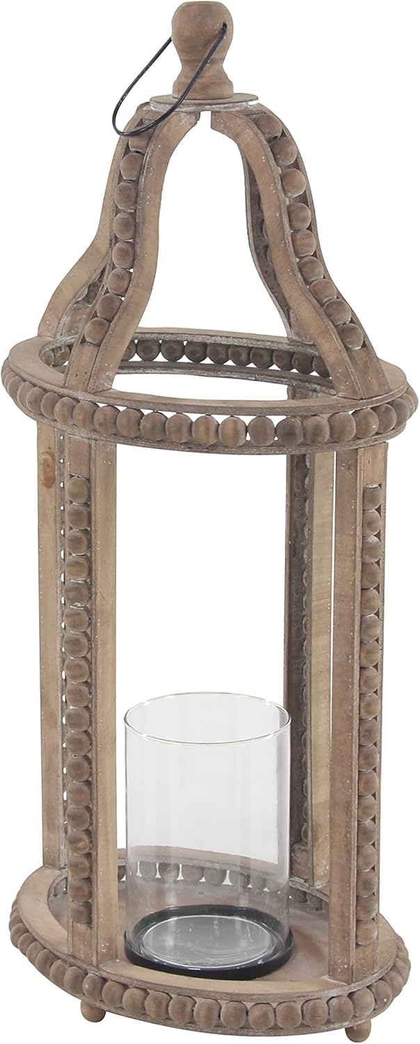 Rustic Wood and Glass Candle Lantern Z978296