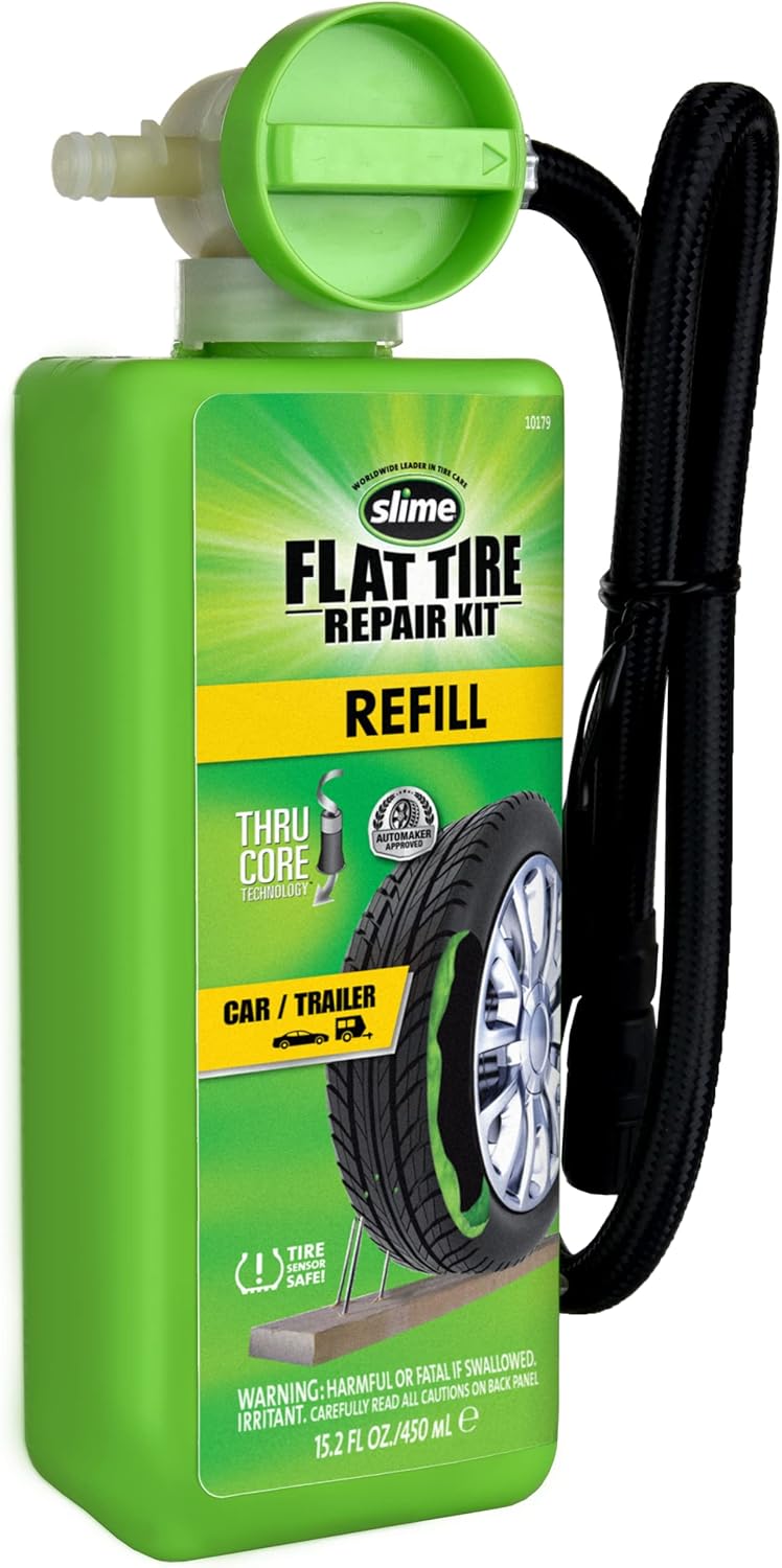 Flat Tire Puncture Emergency Kit with Sealant and Tire Inflator Pump F227