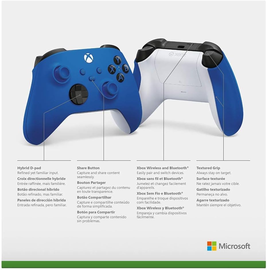 Xbox One S Wireless Bluetooth Controller Blue Y278983