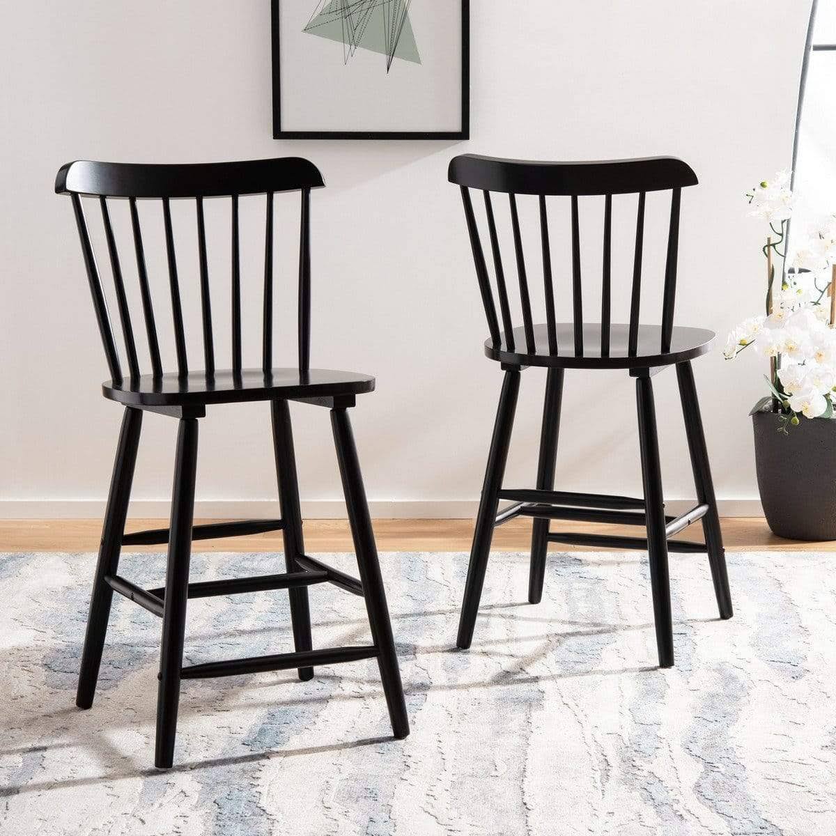 Black Bar Stool Set of 2 B90329