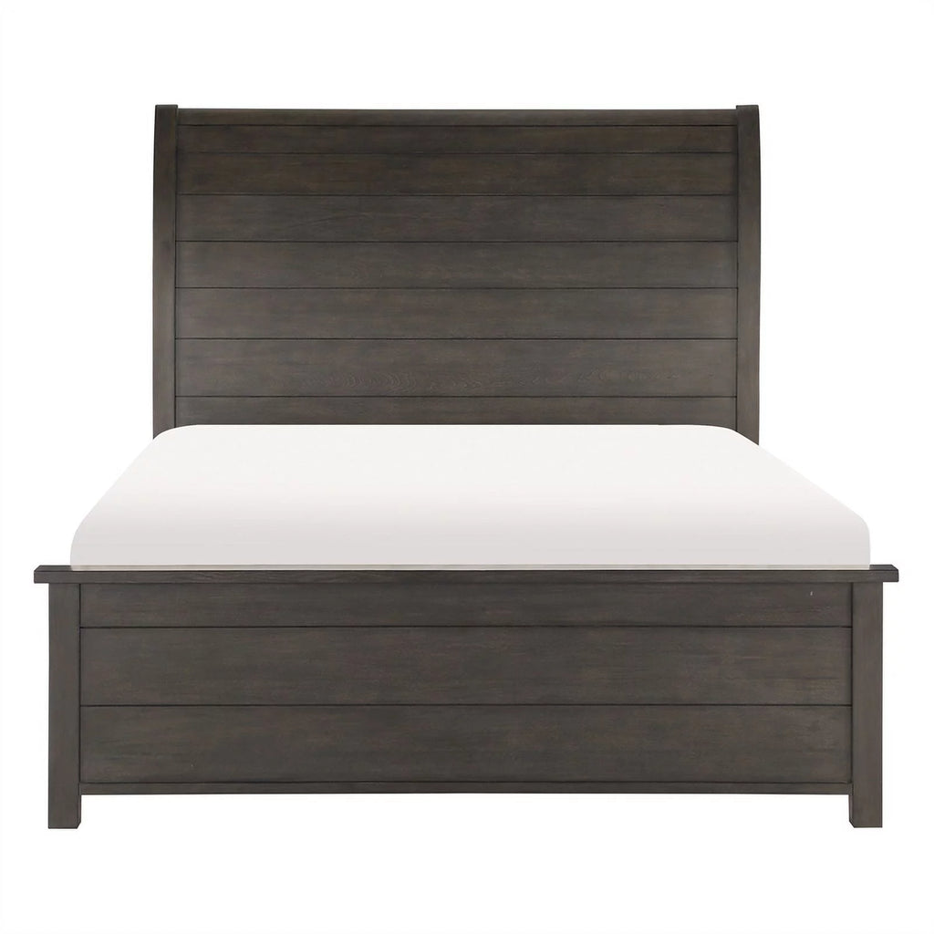 California King Sleigh Bed in Dark Cherry H4997