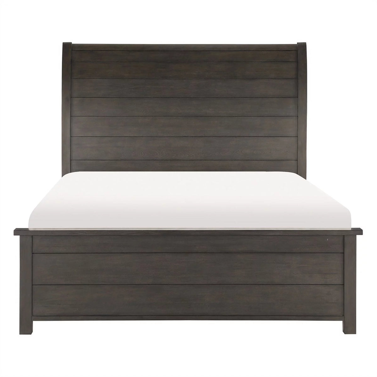 California King Sleigh Bed in Dark Cherry H4997